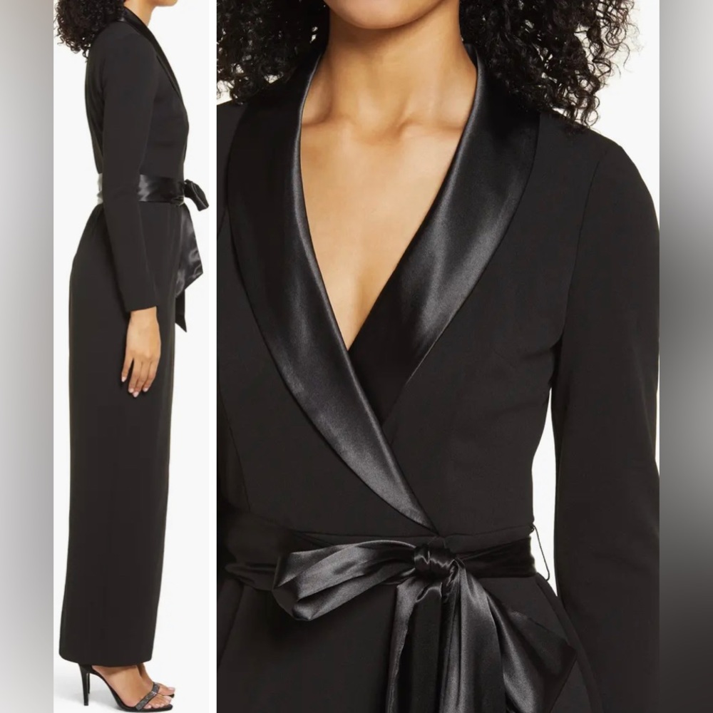 Long Sleeve Tuxedo Gown